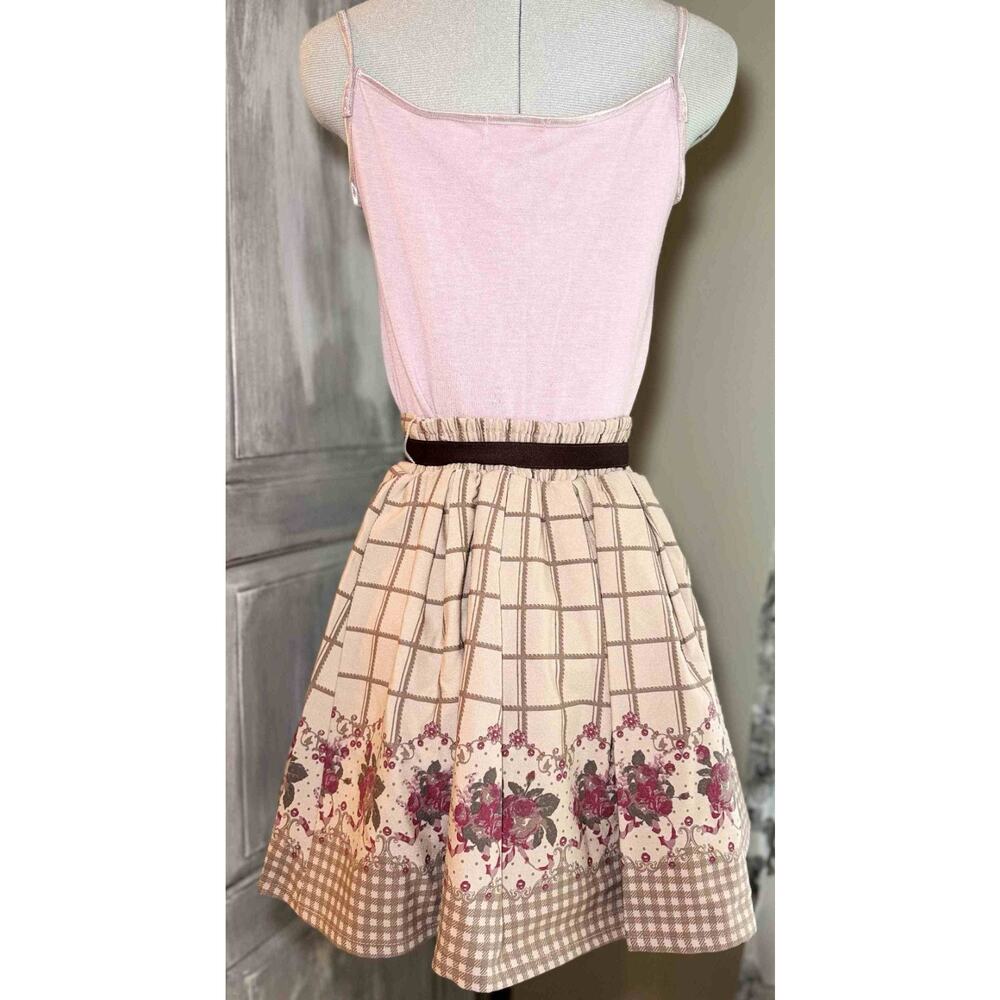 Ank Rouge Rose Pattern Skirt Castanets Club Camisole Shoujo Girl Himekaji Gyaru - Picture 8 of 16